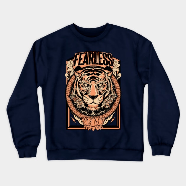 Fearless Tiger Crewneck Sweatshirt by coldfireink